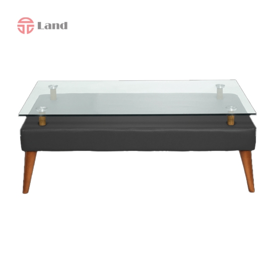 میز جلومبلی پایه چوب راحتیران B92-چرمی