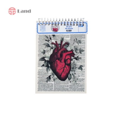 دفتر شطرنجی 80 برگ نئوپک طرح قلب سایز A6