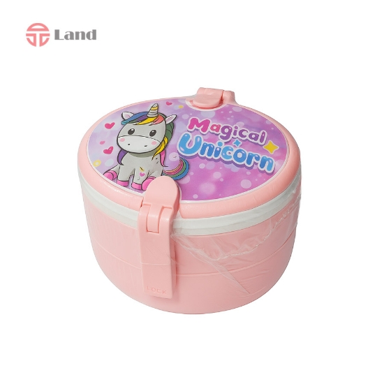 ظرف غذا بیضی دوطبقه کارا طرح یونیکورن