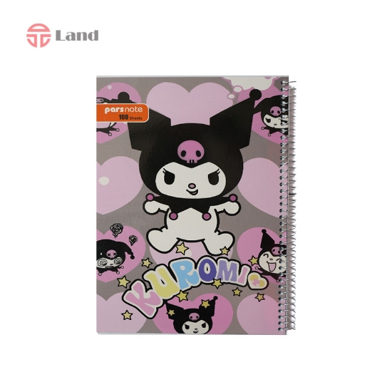 دفتر سیمی 100 برگ پارس نوت جلد طلقی کرومی V1016