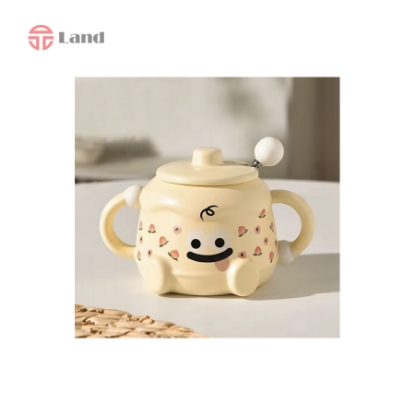 ماگ سرامیکی فانتزی طرح هلو دو دسته