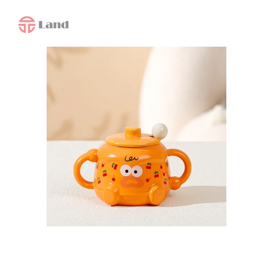 ماگ سرامیکی فانتزی طرح آلبالو دو دسته