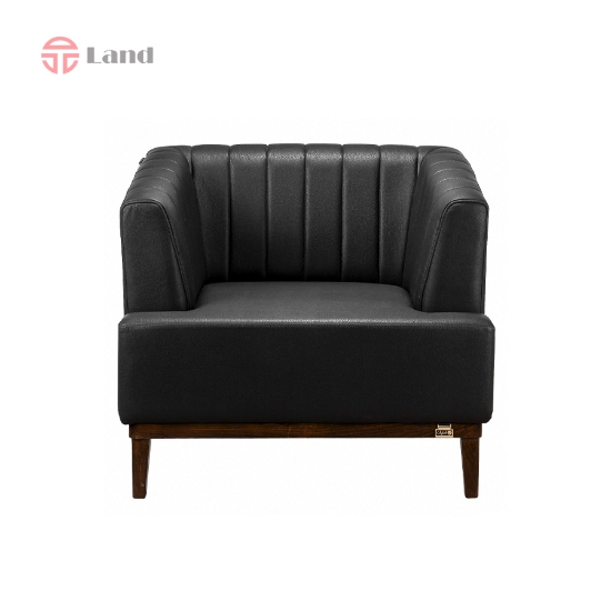 مبل یک نفره افرا پایه چوبی راحتیران M221 - چرم تنفسی