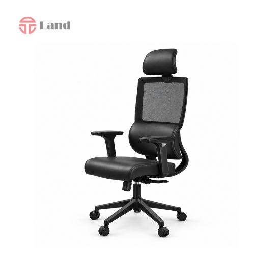 صندلی مدیریتی راحتیران مدل T3115 پایه فلزی مشکی - چرمی